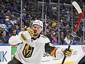 Tomá Hertl se raduje ze vsteleného gólu proti St. Louis.