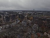 Ukrajinské msto Kosantynivka zdevastované po ruských útocích. (12. listopadu...