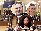 Miroslav Sklená, Aneta Zicklerová a Mikulá Ferjeník (dole)