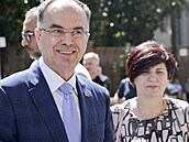 Albánský prezident Bajram Begaj se svou enou Armandou na návtv Kalábrie v...