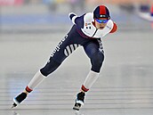 Martina Sáblíková na tíkilometrové trati v závod Svtového poháru v Salt Lake...