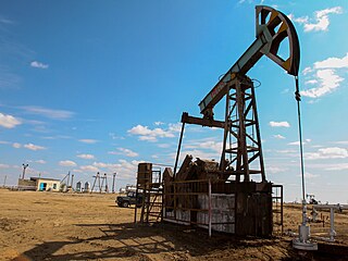 Ropné pole v oblasti Mangistau v Kazachstánu.