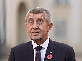 Andrej Babi na tiskové konferenci po setkáni s prezidentem Petrem Pavlem. (12....