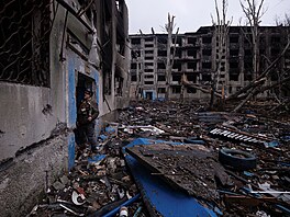 Ukrajinské m�sto Kos�antynivka zdevastované po ruských útocích. (12. listopadu...