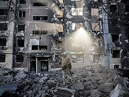 Ukrajinské m�sto Kos�antynivka zdevastované po ruských útocích. (12. listopadu...