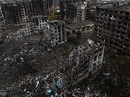 Ukrajinské msto Kosantynivka zdevastované po ruských útocích. (12. listopadu...