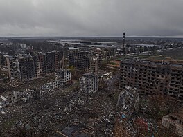 Ukrajinské m�sto Kos�antynivka zdevastované po ruských útocích. (12. listopadu...