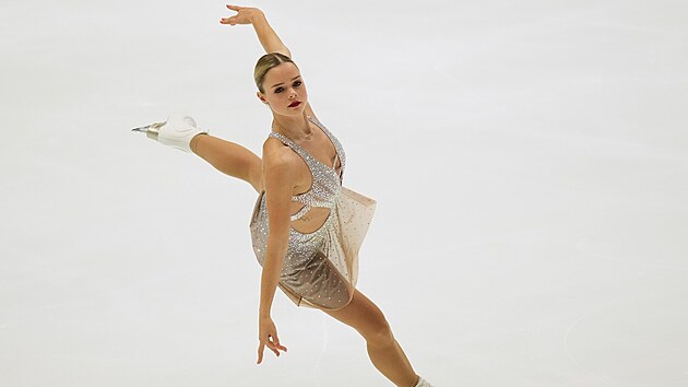 Loena Hendrickxov� b�hem kr�tk�ho programu na NHK Trophy.