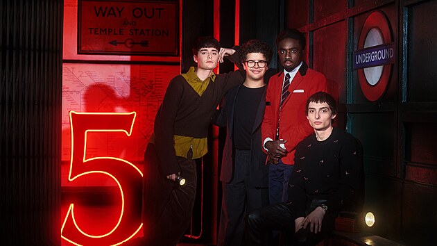 Hv�zdy seri�lu Stranger Things (zleva) Noah Schnapp, Gaten Matarazzo, Caleb McLaughlin a Finn Wolfhard