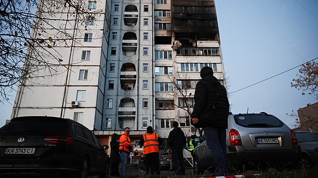 Rusk� raketov� a dronov� �tok na Kyjev (14. listopadu 2025)