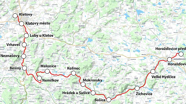 Šumava Dağları'nın eteklerinde tren yolculuğu: Horažďovice'den Klatov'a Motorák