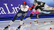 Martina Sáblíková v závod na 3000 metr v Salt Lake City.