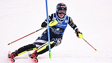 Mikaela Shiffrinová v prvním kole slalomu v Levi.