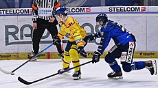 Bud�jovický Filip P�ikryl (vlevo) a v Vojt�ch Port z Vítkovic.