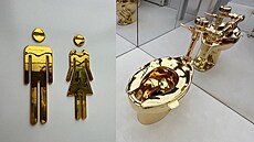 Toaleta z 18karátového zlata má v aukci vynést 10 milion dolar