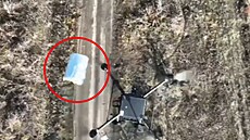 Ruský voják sestelil ukrajinský dron plechovkou guláe