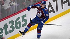Martin Neas z Colorado Avalanche oslavuje gól proti Anaheim Ducks.