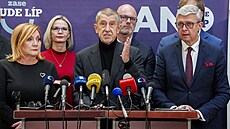 Tisková konference hnutí ANO. Na snímku Alena Schillerová, Andrej Babi� a Karel...