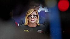 Tisková konference hnutí ANO. Na snímku Alena Schillerová. (19. listopad 2025)