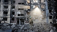 Ukrajinské m�sto Kos�antynivka zdevastované po ruských útocích. (12. listopadu...