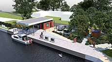 Vizualizace podoby nového p�ístavu na Pahrbku v Napajedlích. Plány na výstavbu...