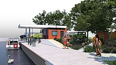 Vizualizace podoby nového p�ístavu na Pahrbku v Napajedlích. Plány na výstavbu...