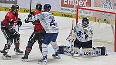 Plze�ský gólman Malík nedosáhl na spar�anskou st�elu.