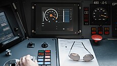 Na snímku zabezpe�ovací systém ETCS.