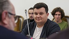 Volba p�edsedy mediálního výboru. Na snímku Mat�j Hlavatý. (13. listopadu 2025)