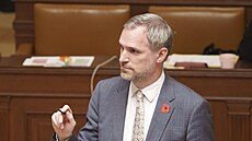 Jednání Poslanecké sn�movny. Na snímku Zden�k H�ib (Piráti). (11. listopadu...