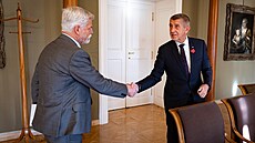 Prezident republiky Petr Pavel  dnes pijal na Hrad pedsedu hnutí ANO Andreje...