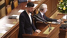 Jednání Poslanecké sn�movny. Na snímku hovo�í Mat�j Gregor (Motoristé sob�)....