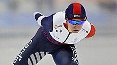 Martina Sáblíková na tíkilometrové trati v závod Svtového poháru v Salt Lake...