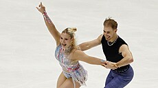 Natálie a Filip Taschlerovi bhem rytmického tance na NHK Trophy.