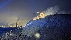 Po�ár �t�pky na skládce Celio (11. listopadu 2025)