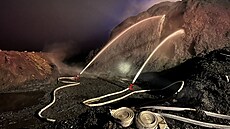 Po�ár �t�pky na skládce Celio (11. listopadu 2025)