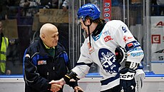 Kladno, 14. 11. 2025, Rytí�i Kladno - Ocelá�i T�inec, hokejová extraliga. Vlevo...