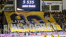 Choreo fanou�k� Litvínova p�i zápase s Pardubicemi.