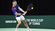 Jií Leheka na tréninku ped Davis Cupem v italské Boloni.