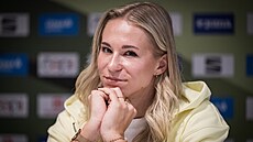 Amálie �vábíková na tiskové konferenci k Czech Indoor Gala.