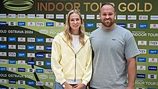 Amálie �vábíková a Tomá� Stan�k na tiskové konferenci k Czech Indoor Gala.