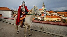 Otevírání svatomartinským vín a píjezd sv. Martina na bílém koni v eském...