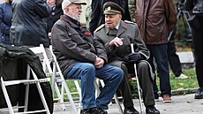 Na oslavy, které se tradin konají u Památníku válených veterán v Parku s....