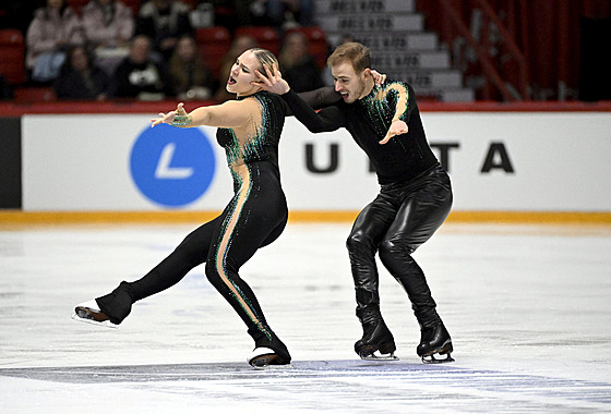 Natálie a Filip Taschlerovi b�hem Grand Prix ve Finsku.