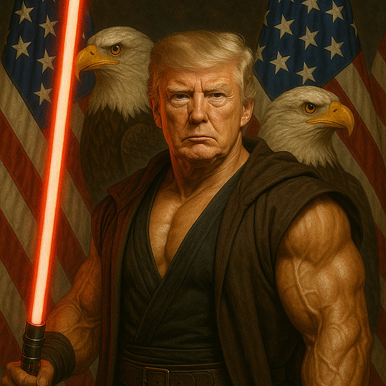 Snímek zobrazující amerického prezidenta Donalda Trumpa, který byl vytvo�ený s...