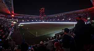 Potemn�l� stadion Slavie p�ed utk�n�m proti Bohemians