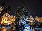 Instalace v�no�n�ho strome�ku na Starom�stsk�m n�m�st� v Praze. (2025)