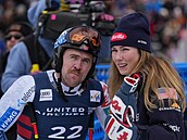 Aleksander Aamodt Kilde a Mikaela Shiffrinová po super-G v Copper Mountain.