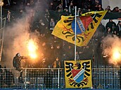 Fanouci ostravského Baníku na výjezdu v Teplicích