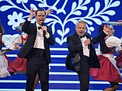 Ondej Sokol a Ale Háma bhem zahájení eského slavíka 2025 (21. listopadu...